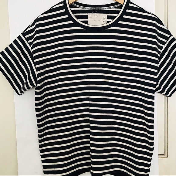 Sacai Dixie Stripe Tee with Side Zippers - Picture 3 of 12